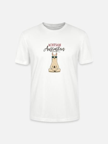 Achtsam Ausrasten – Lustiges Lama - Stanley/Stella Unisex Bio-T-Shirt CRAFTER - Weiß