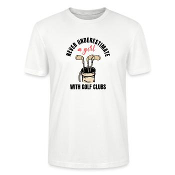 Golf Girl Power - Stanley/Stella CRAFTER Unisex Organic T-Shirt - white - Front - Alina (178cm) & Michal (187cm)