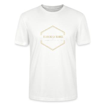 EVJF Cadre Doré Élégant - T-shirt bio CRAFTER Stanley Stella Unisexe - blanc - Devant - Alina (178cm) & Michal (187cm)