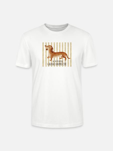 Kurze Beine, große Ansprüche – Lustiger Dackel - Stanley/Stella Unisex Bio-T-Shirt CRAFTER - Weiß