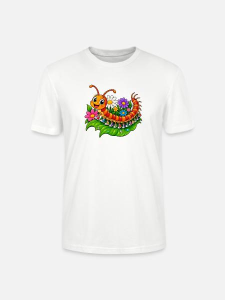 Hundertfüßer Cartoon - Stanley/Stella Unisex Bio-T-Shirt CRAFTER - Weiß