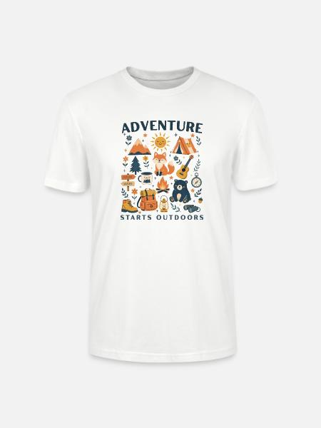 Das Abenteuer beginnt im Freien - Stanley/Stella Unisex Bio-T-Shirt CRAFTER - Weiß