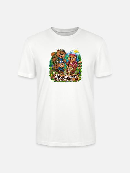 Bären auf Tour - Stanley/Stella Unisex Bio-T-Shirt CRAFTER - Weiß