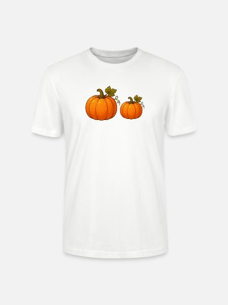 Kürbisduo Herbstdesign - Stanley/Stella Unisex Bio-T-Shirt CRAFTER - Weiß