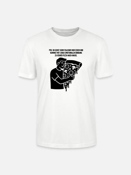 Pizza Emotionale Bindung - Stanley/Stella Unisex Bio-T-Shirt CRAFTER - Weiß