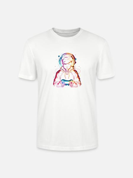 Gamer Synthwave - Stanley/Stella Unisex Bio-T-Shirt CRAFTER - Weiß