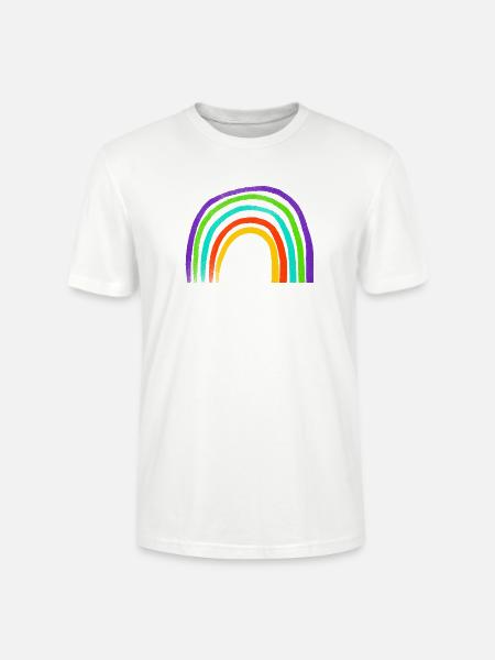 Regenbogen Pinselstrich Bogen - Stanley/Stella Unisex Bio-T-Shirt CRAFTER - Weiß