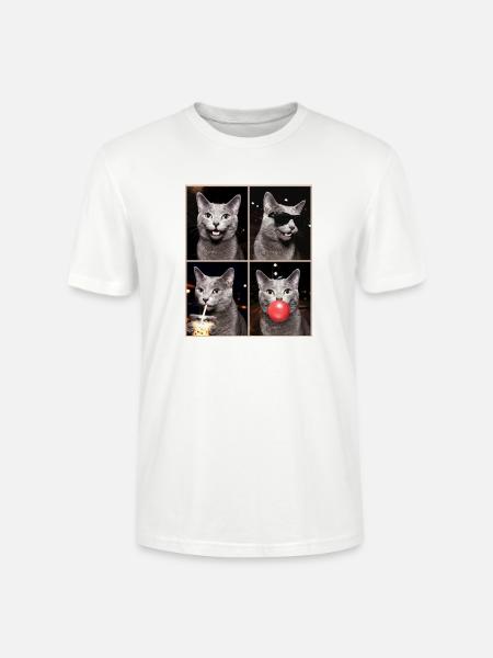 Katzen Russisch Blau Katze - Stanley/Stella Unisex Bio-T-Shirt CRAFTER - Weiß