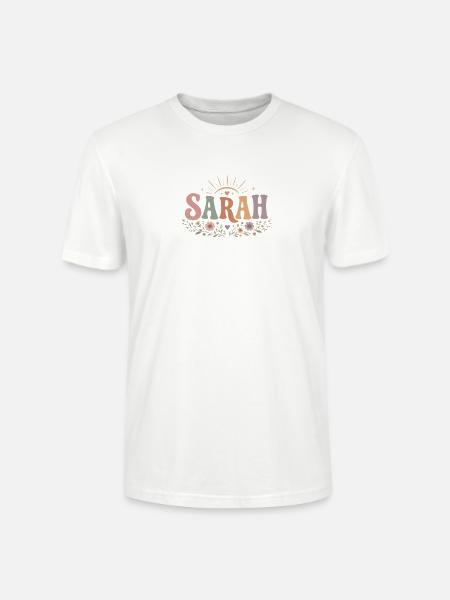 Sarah Blütenkranz mit Sonnenstrahlen - Stanley/Stella Unisex Bio-T-Shirt CRAFTER - Weiß