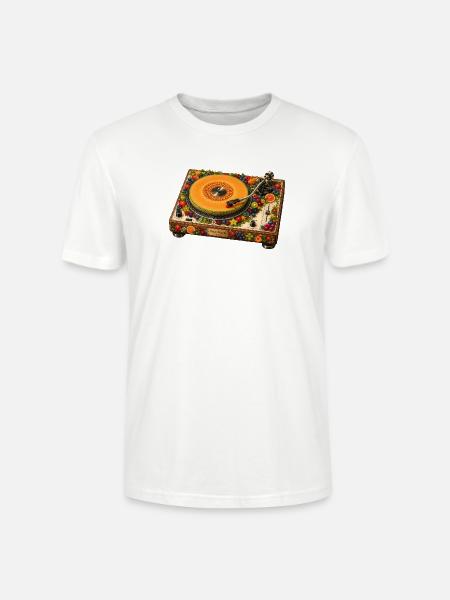 Fruchtiger Plattenspieler im Retro Style - Stanley/Stella Unisex Bio-T-Shirt CRAFTER - Weiß