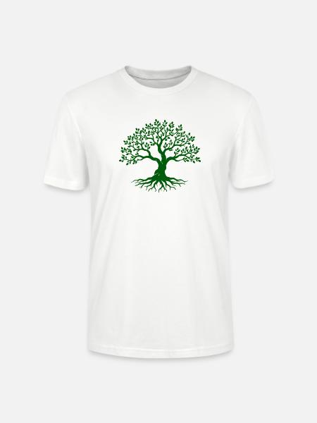 Grüner Lebensbaum mit Wurzeln - Stanley/Stella Unisex Bio-T-Shirt CRAFTER - Weiß