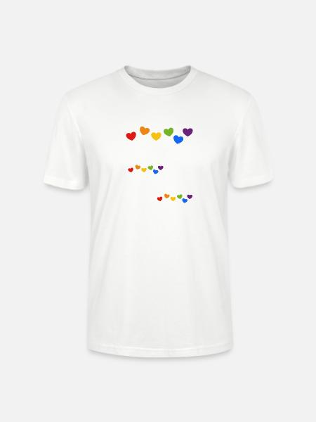 Regenbogenherzen Stolz - Stanley/Stella Unisex Bio-T-Shirt CRAFTER - Weiß