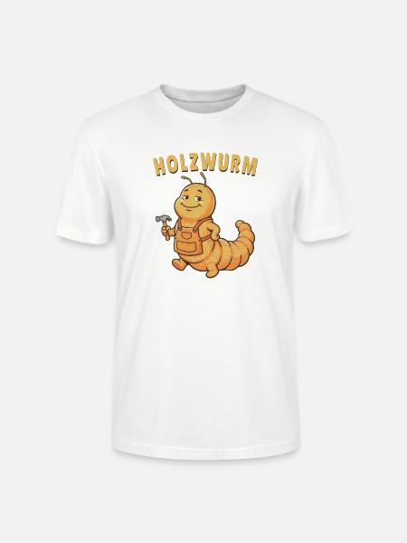 Holzwurm Tischler Schreiner Handwerker Lustig - Stanley/Stella Unisex Bio-T-Shirt CRAFTER - Weiß