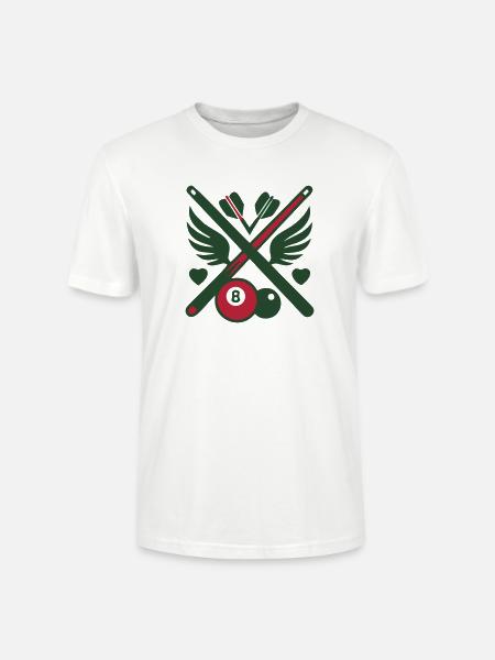 Billard Queue Fluegel Logo - Stanley/Stella Unisex Bio-T-Shirt CRAFTER - Weiß