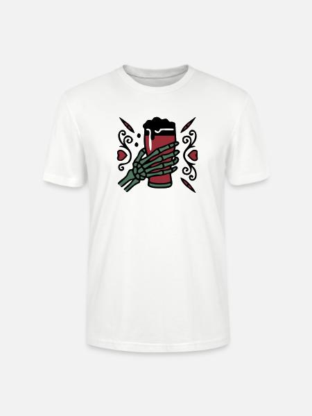 Skelett Hand Bier Logo - Stanley/Stella Unisex Bio-T-Shirt CRAFTER - Weiß