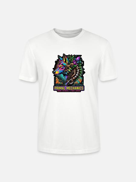 Urmechanik – Neon Wolf - Stanley/Stella Unisex Bio-T-Shirt CRAFTER - Weiß