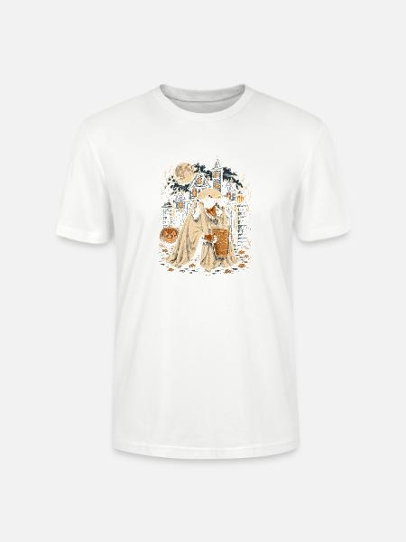 Geisterhund Halloween-Gestalt - Stanley/Stella Unisex Bio-T-Shirt CRAFTER - Weiß