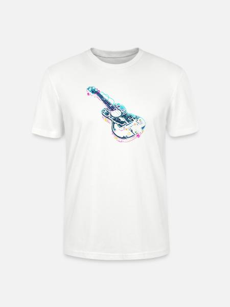 Ukulele Grafik Retro-Look - Stanley/Stella Unisex Bio-T-Shirt CRAFTER - Weiß
