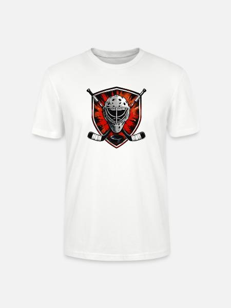 Torhüter Helm Shield Kunstmotiv - Stanley/Stella Unisex Bio-T-Shirt CRAFTER - Weiß