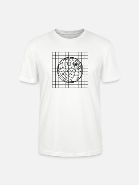 Geometrischer Globusdrahtrahmen - Stanley/Stella Unisex Bio-T-Shirt CRAFTER - Weiß