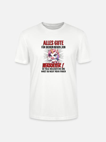 Einhorn Kollegen Abschied - Stanley/Stella Unisex Bio-T-Shirt CRAFTER - Weiß