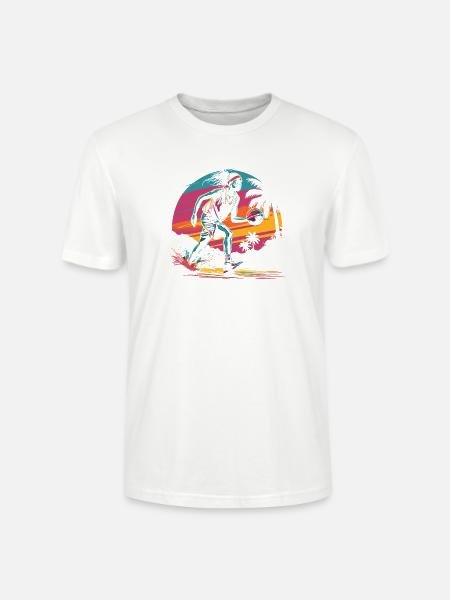 Basketballerin Retrowave - Stanley/Stella Unisex Bio-T-Shirt CRAFTER - Weiß