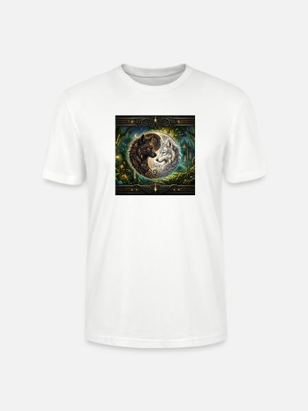 Celtic Wolves Yin Yang – Steampunk-Harmonie - Stanley/Stella Unisex Bio-T-Shirt CRAFTER - Weiß