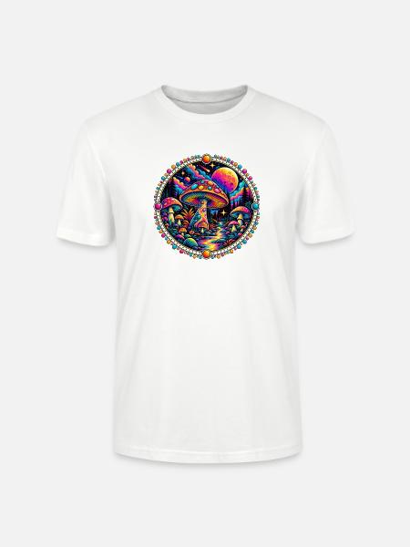 Psychedelischer Pilzwald - Stanley/Stella Unisex Bio-T-Shirt CRAFTER - Weiß