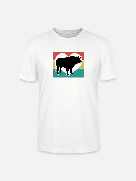 Stier Herz Retro Style - Stanley/Stella Unisex Bio-T-Shirt CRAFTER - Weiß
