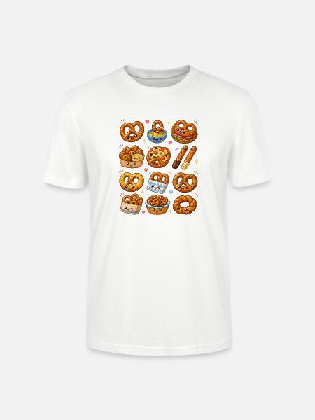 Kawaii Brezeln | Laugengebäck & Snack - Stanley/Stella Unisex Bio-T-Shirt CRAFTER - Weiß
