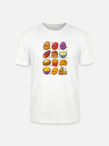 Kawaii Kartoffeln | Knollen & Pommes - Stanley/Stella Unisex Bio-T-Shirt CRAFTER - Weiß