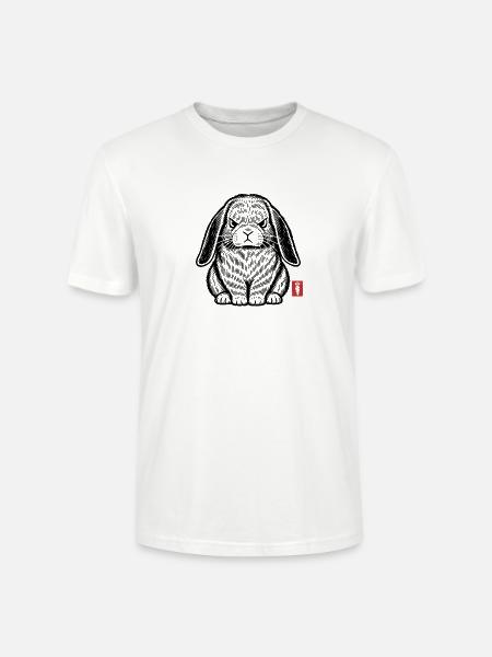 Wütender, grummeliger Hase - Stanley/Stella Unisex Bio-T-Shirt CRAFTER - Weiß