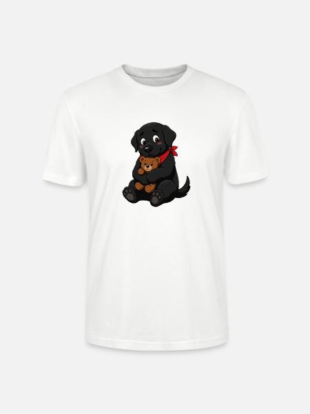 Labrador umarmt Teddybär - Stanley/Stella Unisex Bio-T-Shirt CRAFTER - Weiß