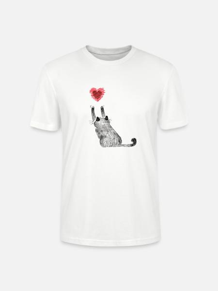 Katzen Katzenmutter Katzenkind Katze Herz - Stanley/Stella Unisex Bio-T-Shirt CRAFTER - Weiß
