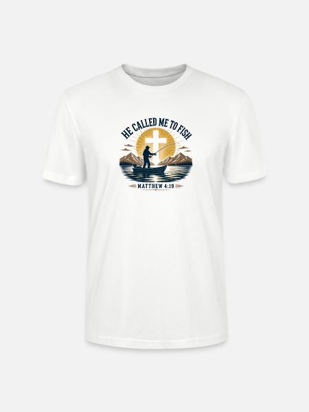 Er rief mich zum Fischen. - Stanley/Stella Unisex Bio-T-Shirt CRAFTER - Weiß