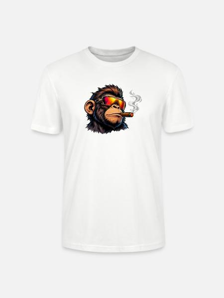 affe-smoking - Stanley/Stella Unisex Bio-T-Shirt CRAFTER - Weiß