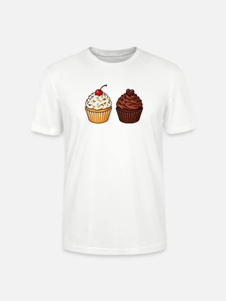 Cupcake Duo: Vanille & Schoko - Stanley/Stella Unisex Bio-T-Shirt CRAFTER - Weiß