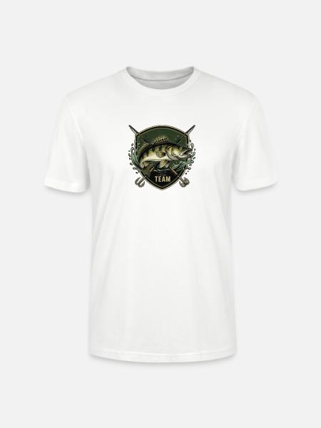 Zander Fishing Team – Dark Angler Badge - Stanley/Stella Unisex Bio-T-Shirt CRAFTER - Weiß