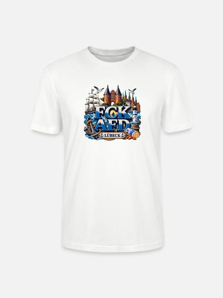 Hansestadt Lübeck gegen AFD - Stanley/Stella Unisex Bio-T-Shirt CRAFTER - Weiß