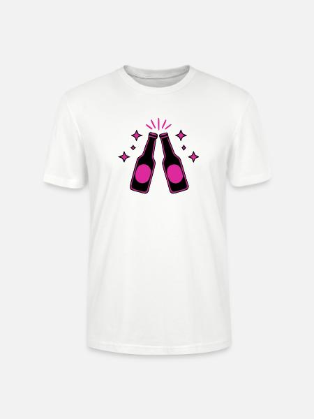 Bierflaschen Anstossen Icon - Stanley/Stella Unisex Bio-T-Shirt CRAFTER - Weiß