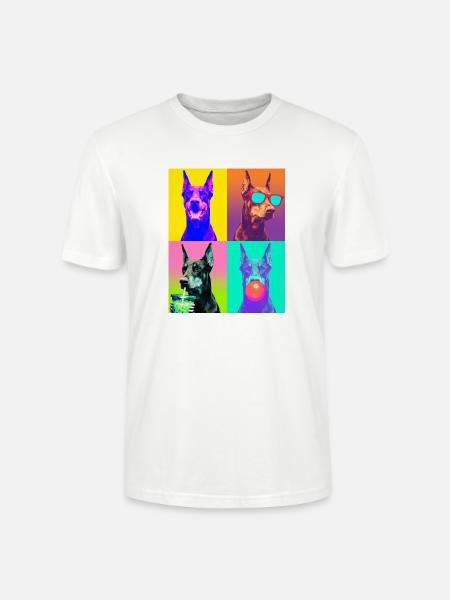 Hunde Dobermann Hund - Stanley/Stella Unisex Bio-T-Shirt CRAFTER - Weiß
