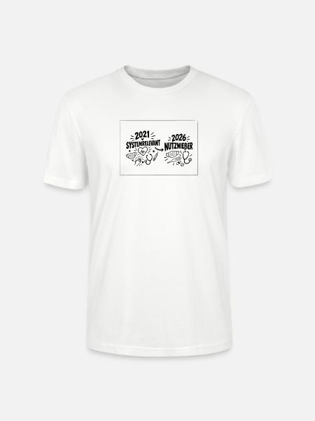 systemrelevant-nutzniesser-mit-rahmen - Stanley/Stella Unisex Bio-T-Shirt CRAFTER - Weiß