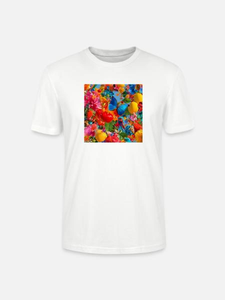 Bunter tropischer Wahnsinn - Stanley/Stella Unisex Bio-T-Shirt CRAFTER - Weiß