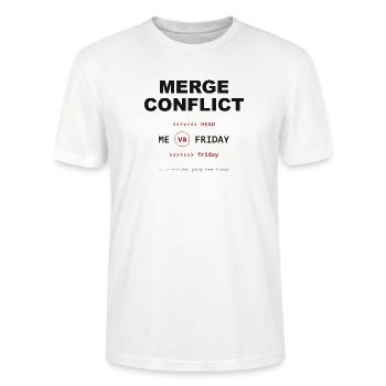 Merge Conflict: Me vs. Friday - Stanley/Stella Unisex Bio-T-Shirt CRAFTER - Weiß - Vorne - Alina (178cm) & Michal (187cm)