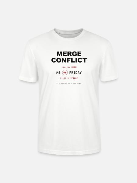 Merge Conflict: Me vs. Friday - Stanley/Stella Unisex Bio-T-Shirt CRAFTER - Weiß