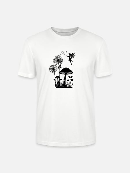 Schmetterlingdesign Pusteblumen Wiese Herzen Feen - Stanley/Stella Unisex Bio-T-Shirt CRAFTER - Weiß