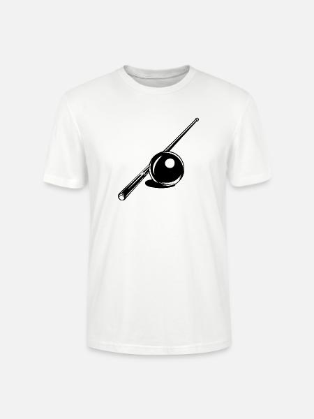 Billardkugel und Queue Skizze - Stanley/Stella Unisex Bio-T-Shirt CRAFTER - Weiß