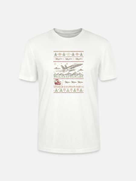 F18 Hornet Weihnachtspullover - Stanley/Stella Unisex Bio-T-Shirt CRAFTER - Weiß