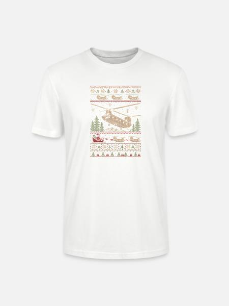 CH47 Chinook Weihnachtspullover - Stanley/Stella Unisex Bio-T-Shirt CRAFTER - Weiß