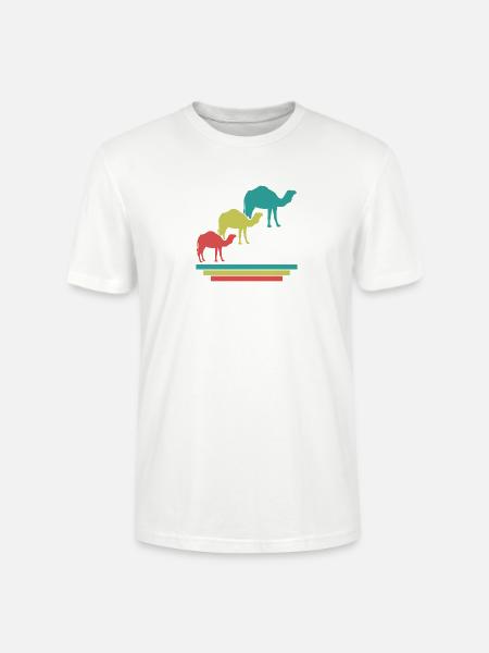 Kamele Im Retro-Look - Stanley/Stella Unisex Bio-T-Shirt CRAFTER - Weiß